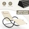 Costway 1/2 PCS Outdoor Rocking Lounge Chair with Removable Headrest Breathable Backrest & Seat Beige
